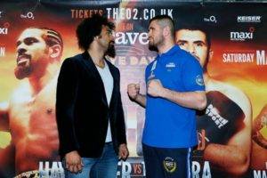 Tipping the scales: Haye and Gjergjaj go head-to-head