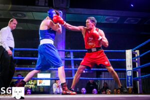 Mokhtar Gholami ( Arnold Boxfit ) vs Marcus Western ( Vernier Boxing Academy ) an der Boxing Gala im Grand Casino Basel