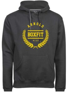 Jetzt erhältlich Hoddie mit dem gelben Logo von Arnold Boxfit 4133